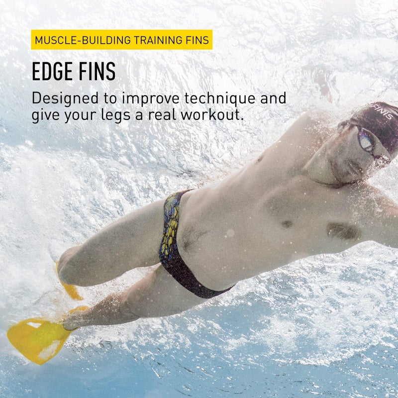 FINIS Edge Swim Fins for Men & Women - 100% Silicone Training Fins - Build Leg Strength & Endurance - Medium/Large - Image 2
